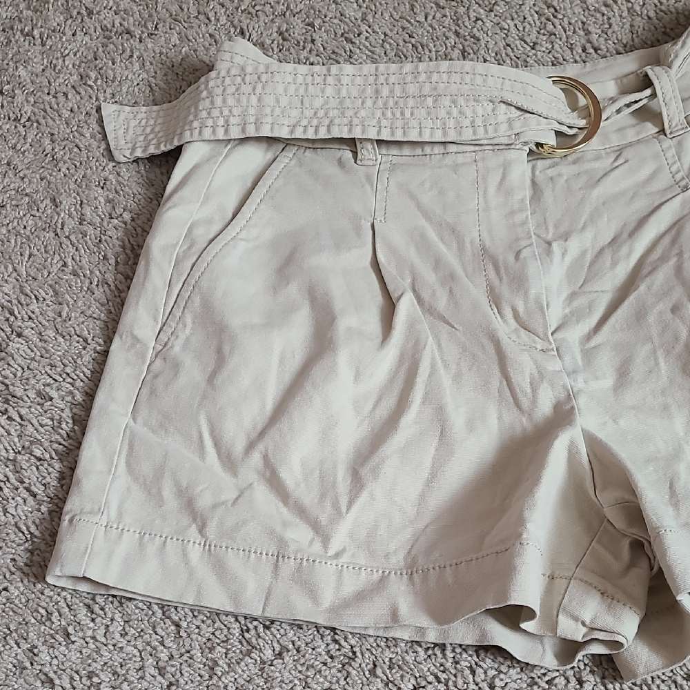 LOFT Cream High Waist Shorts - Picture 6 of 10